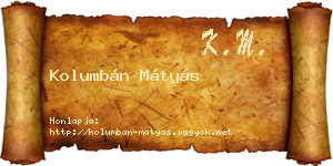 Kolumbán Mátyás névjegykártya