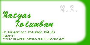 matyas kolumban business card